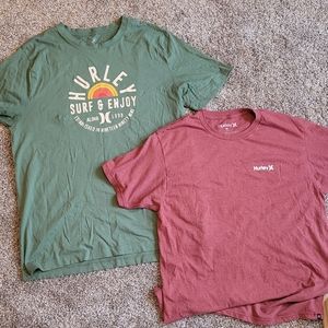 Hurley Surf T Shirt Bundle Tee Red Green Large